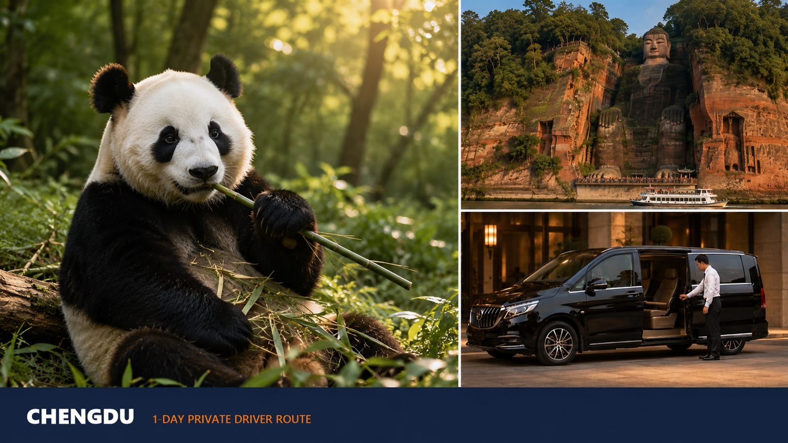 Chengdu panda private driver day tour